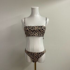 Skin by Same Swim Leopard Print Bikini Set Size Large